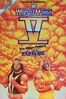 WWE GIANT 24  X 36  POSTER - WRESTLEMANIA 5 HULK HOGAN MACHO MAN RANDY SAVAGE