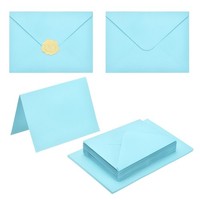 50Er-Pack Hellblaue 4X6 UmschläGe, A6-UmschläGe Mit Karten Und Aufklebern