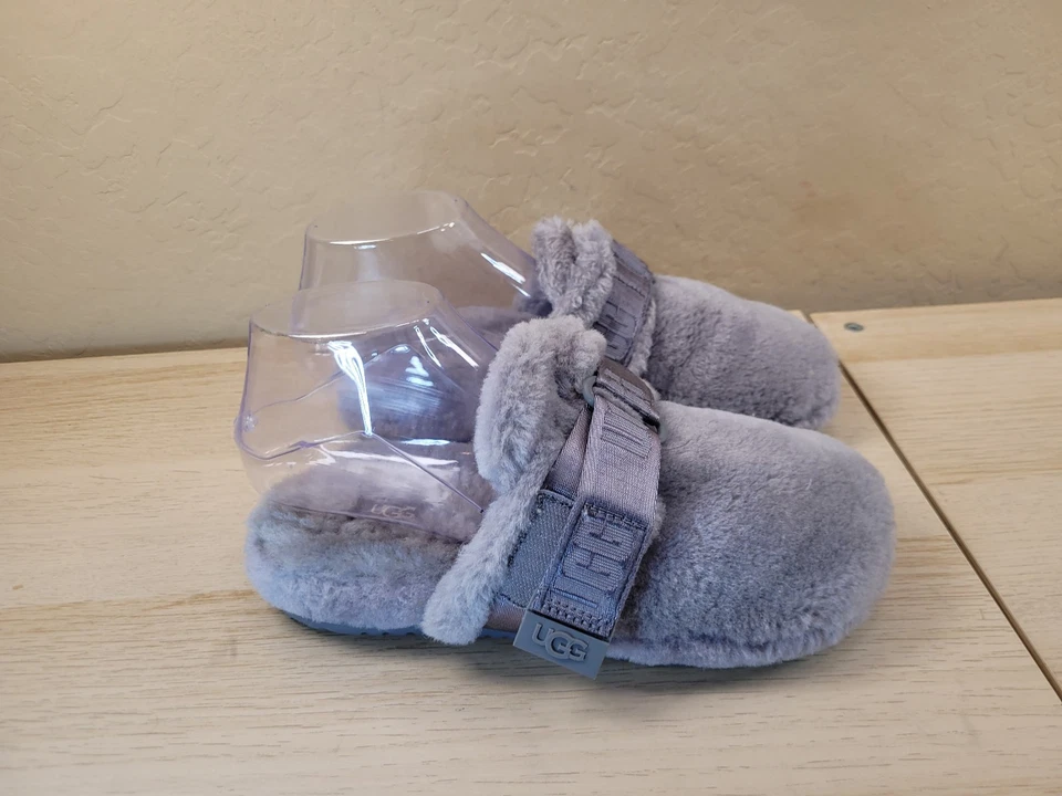 UGG Fluff It Slide Slip On Slipper House 鞋 灰色 1118150 女式 7 码 — 第 2/4 张图片
