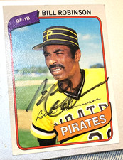 1980  TOPPS  BILL ROBINSON  SIGNED AUTO BASEBALL CARD#264 +CERT