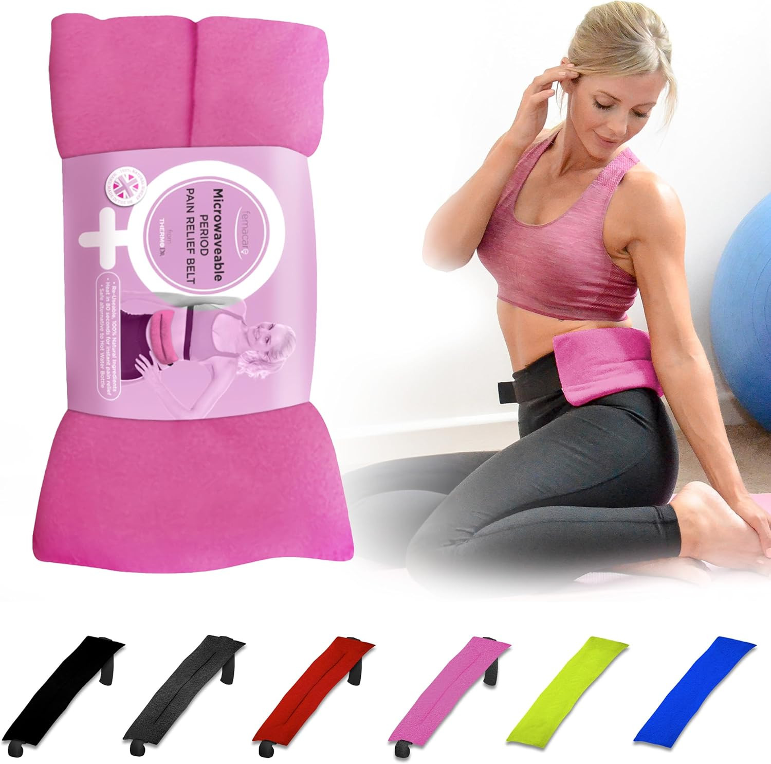 Heating Pad for Period Cramps – Wheat Bags Microwavable Heat Belt with Lavender,