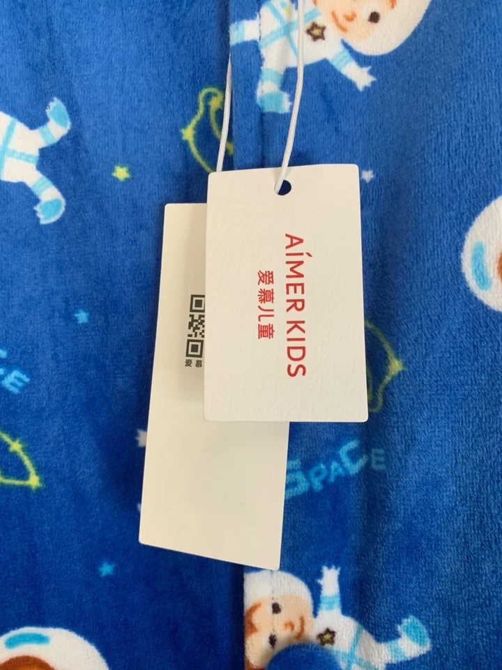 Boys Youth Velour Robe Size Large Space MWT Blue - Image 3 of 4