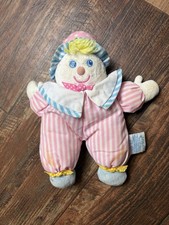 Vintage Eden Plush Stuffed Clown Toy Pink Stripes