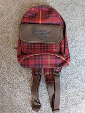 Zaino Dr Martens Tartan zaino rosso tela pelle festival scuola borsa vintage
