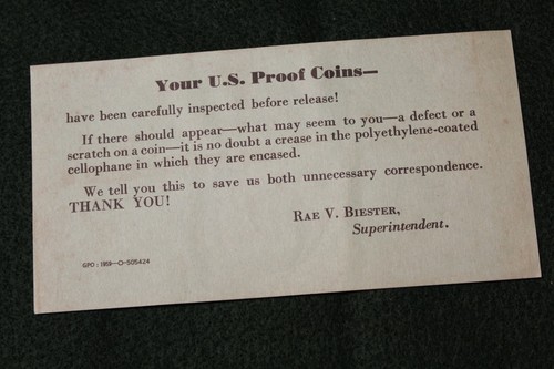 1959 Proof Set US Mint 90% Silver Coin Lot in Original Package - 第 5/7 張圖片