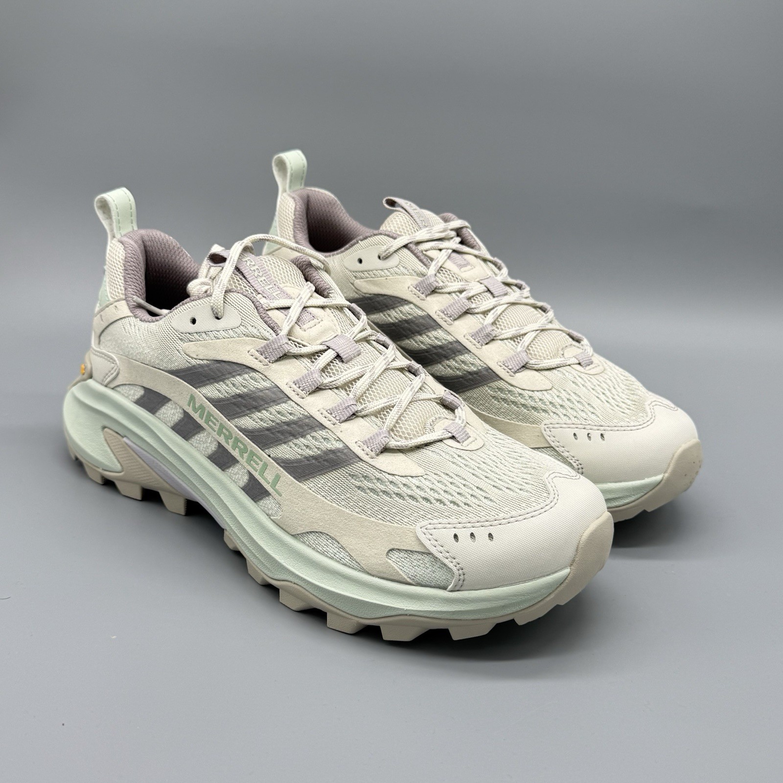 Merrell Moab Speed 2 Womens 9.5 Greige Trail Hiking Shoes Vibram New