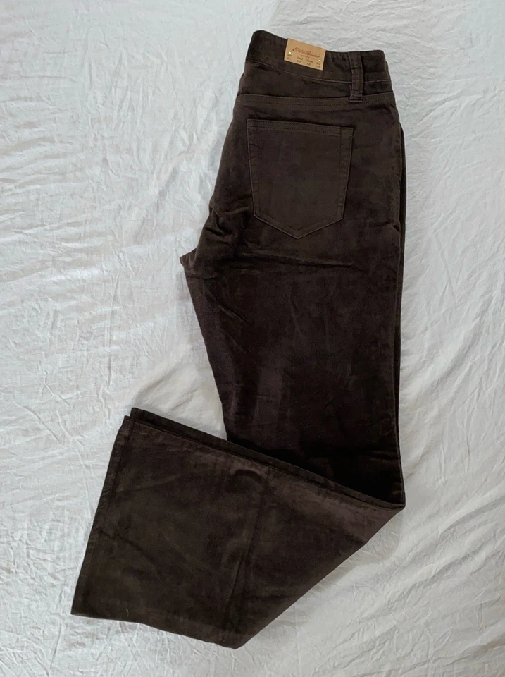 Pantalones de terciopelo Eddie Bauer 'Classic Bootcut'. Marrón, para mujer 4P. ¡NUEVO CON ETIQUETAS!!