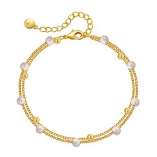 Pearl Bracelet for Women Non Tarnish Heart Bracelet Gold Beaded Bracelet Dainty