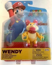 NEW Jakks Pacific 43023 World of Nintendo 4in Mario WENDY W/MAGIC WAND Figure