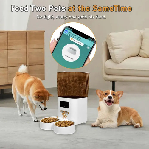 Smart Pet Feeder with Dual Bowls – 5L WiFi Auto Dispenser & App Control - Picture 3 of 8