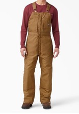 Dickies Men's Sanded Duck Insulated Bib Overall  Color Brown Duck Xl