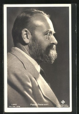 Ansichtskarte Schauspieler Peter Petersen mit Brille im Seitenporträt 