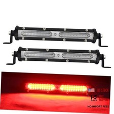 Ultra Slim Single Row LED Offroad Driving Fog Lights Bar Hunting Fishing Red
