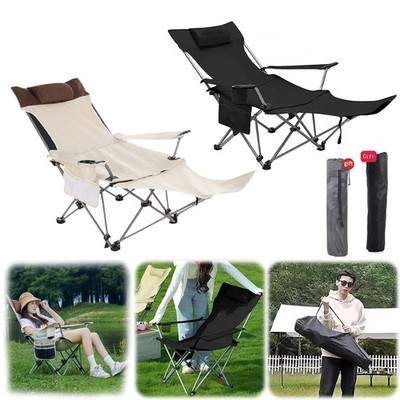 Bequemer Campingstuhl faltbar mit Liegefunktion Fussstuetze und Tasche