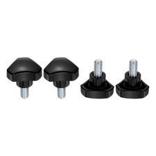 4pcs for M8 x 15mm Male Threaded Sleeves with Black Triangular Knobs