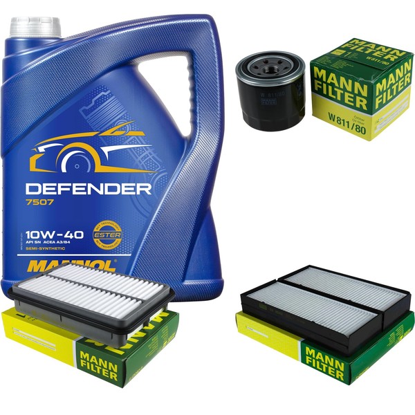 Inspektionspaket 5L Mannol Defender 10W-40 FüR Hyundai Santa Fé I 2.7 V6 4X4-image