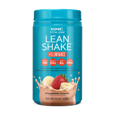GNC Total Lean Lean Shake+ Slimvance Stim - Strawberry Banana (20 Servings), Fre