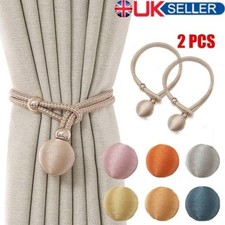 2 Pcs Magnetic Curtain Tiebacks Tie Backs Buckle Clips Weave Rope Holdbacks Home