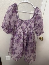 Francescas Purple Floral Dress Size M Princess Style