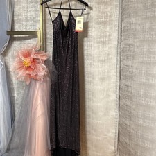 90s deadstock vtg prom formal dress stretch glitter size 7/8
