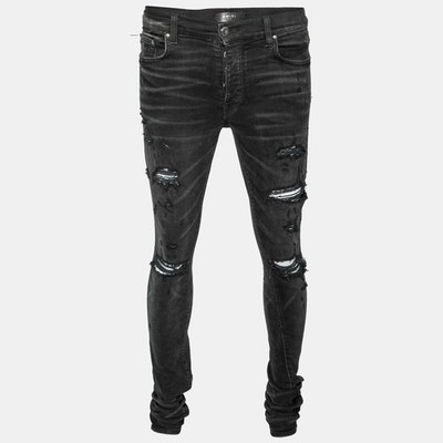 Amiri Black Distressed Denim Slim Fit Jeans M