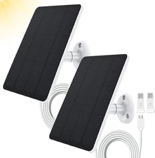2 Pack Solar Panel Compatible with WYZE Battery Cam Pro, 4W 5V Solar Panel with 