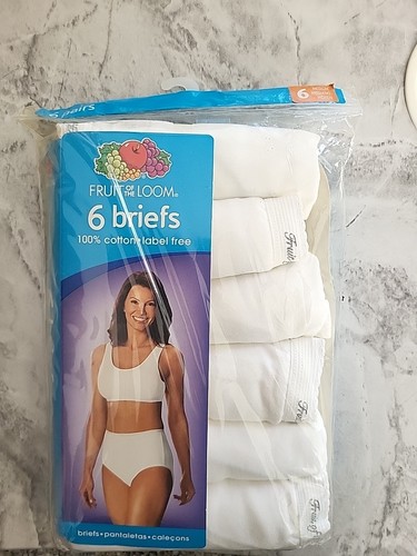 Vintage Fruit of the Loom Women set 6 briefs 7 Medium 100% Cotton New