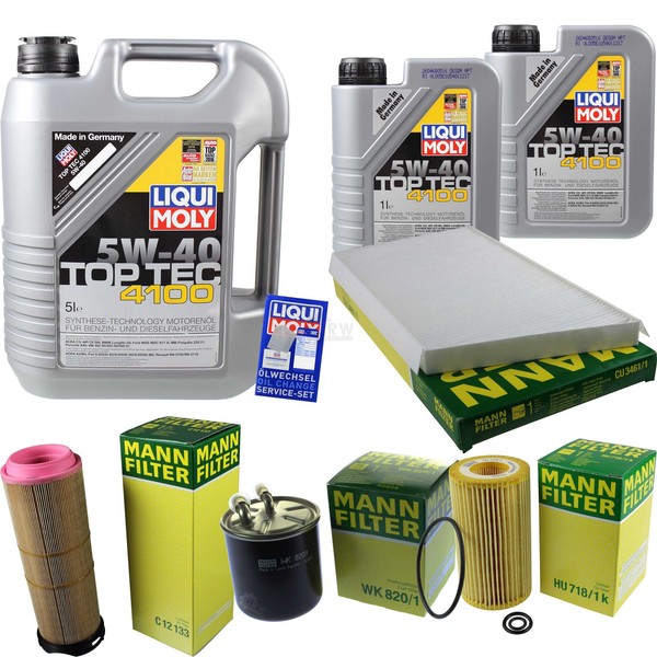 Inspektionspaket 7L Liqui Moly Top Tec 4100 5W-40 FüR Mercedes C-Klasse T-Model-image