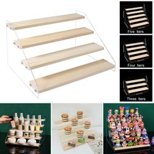 1-10Pack 3/4/5Tier Acrylic Display Risers Showing Stand Display Shelf Wooden
