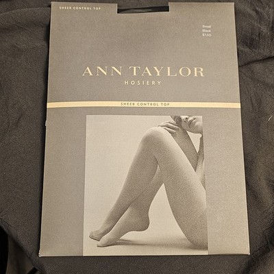 Ann Taylor Ultra Sheer Control Top Pantyhose Size Small Black