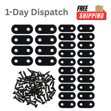 Bremorou 30Pcs Black Flat Brackets for Wood Mending Plates