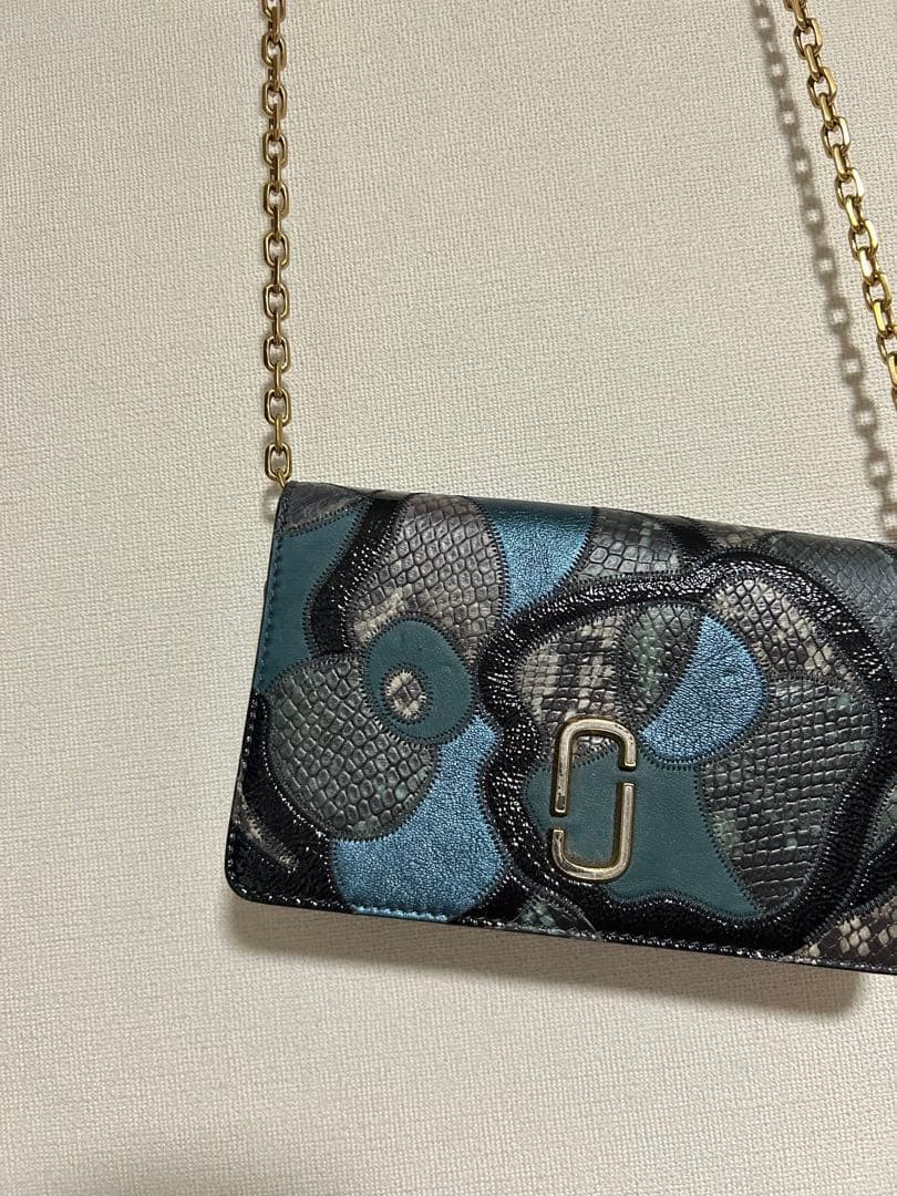 MARC JACOBS Patchwork Chain Wallet Leather Snake … - image 2