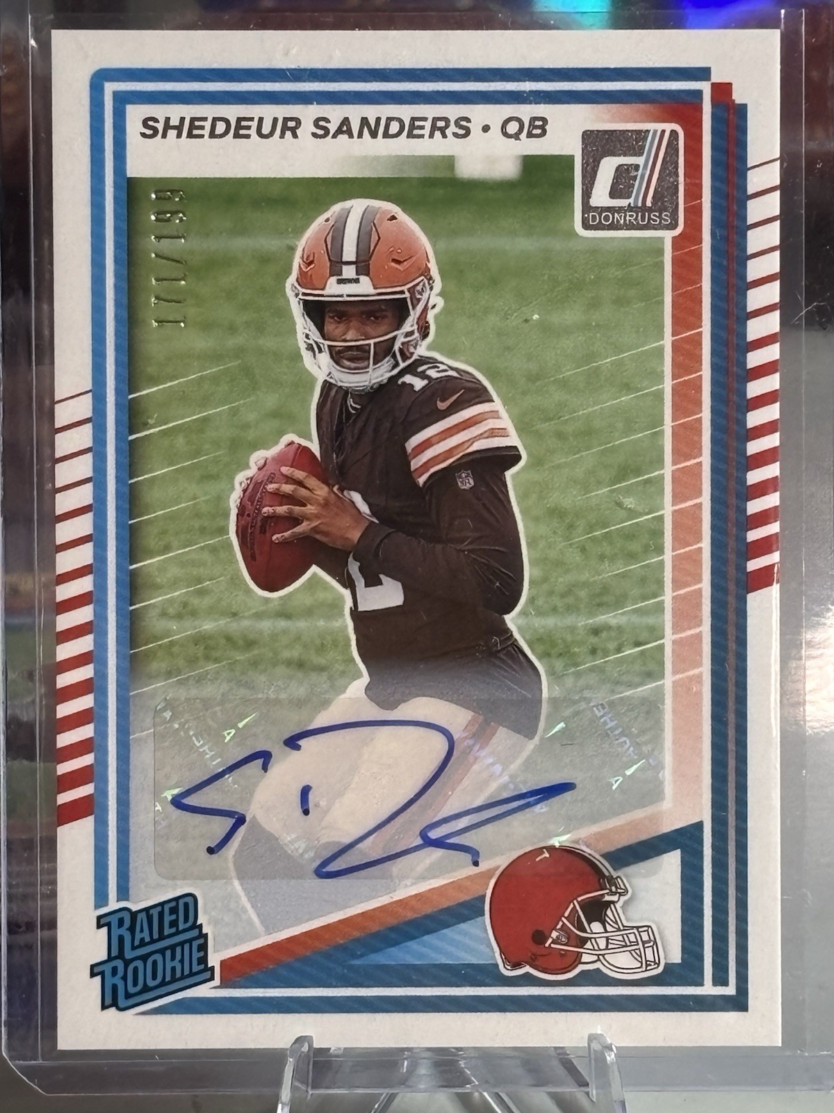 SHEDEUR SANDERS 2025 DONRUSS RATED ROOKIE AUTOGRAPH RC AUTO /199