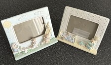 2 Vintage Fetco 3D Baby Frames Resin Handmade Easel Back 3x5 Photo 1991 Preowned