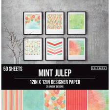 Colorbok 68lb Designer Single-Sided Paper 12"X12" 50/Pkg-Mint Julep, 25 Designs/