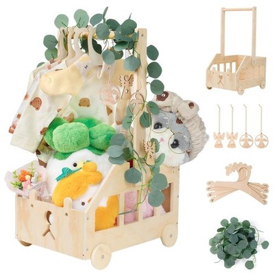 Babyparty Geschenk mit Griff, Holzrädern Kinder Holz Holzkiste Babygeschenk