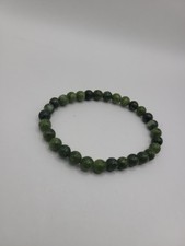 Green Stone Beaded Stretch Bracelet Natural Gemstone Round Bead Bracelet