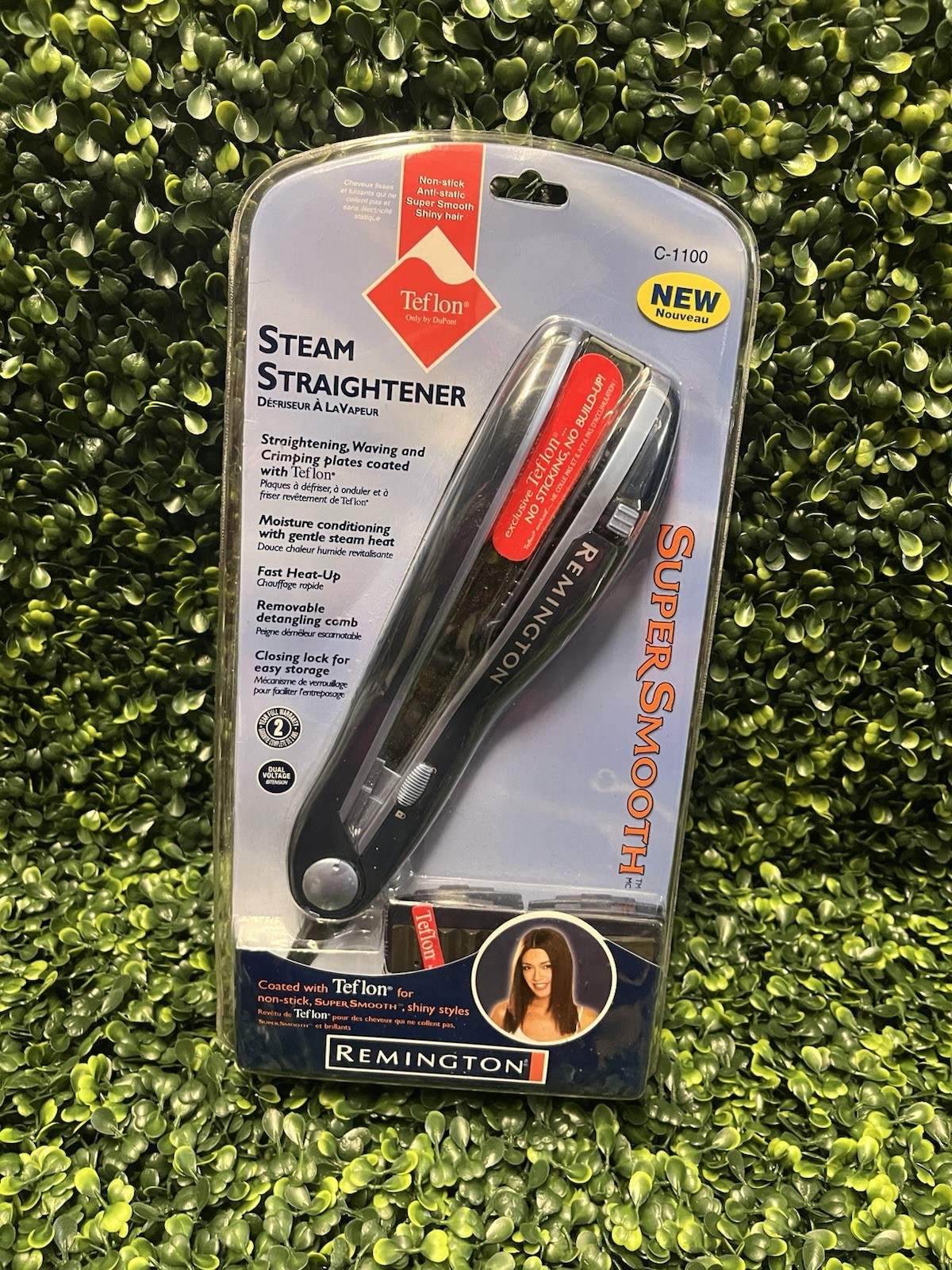 Remington C-1100 Steam Hair Straightener – Teflon Plates – New Sealed