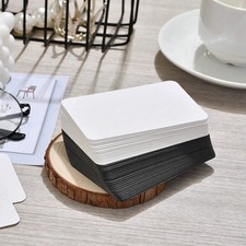 Message Note Car 9x5.5cm" Kraft Paper , white,Black 100Pcs Blank Business Cards,