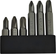 6Pcs JIS Screwdriver Bit Set 35Mm 50Mm-With Magnetic Tip, 1/4 Hex Shank, S2 Al
