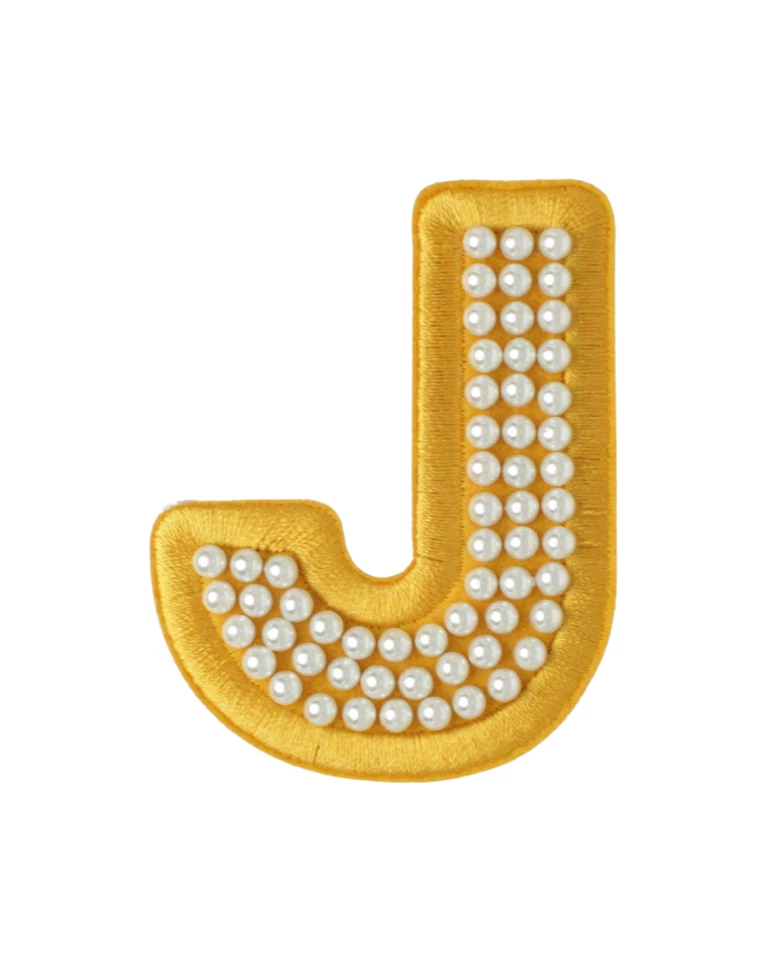 Stoney Clover Lane Gold Satin Pearl Letter Patch - Image 4 of 4