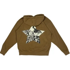 Pleasures Flying Star Hoodie Sweatshirt Brown Large