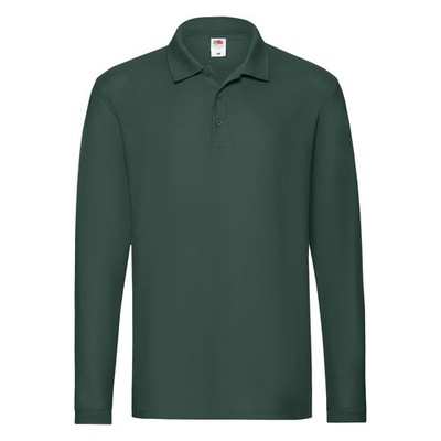 FRUIT OF THE LOOM - Premium Unisex Langarm-Poloshirt S - 3XL Baumwolle