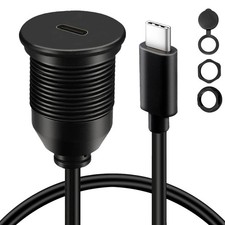 BATIGE Single Port Type C 3.1 Car Flush Mount Cable USB C 3ft, Black