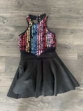 Weissman Rainbow Sequin/Black Skirt Dance Costume LC