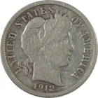 1912 Barber Silver Dime F Fine 10c Coin SKU:I25145