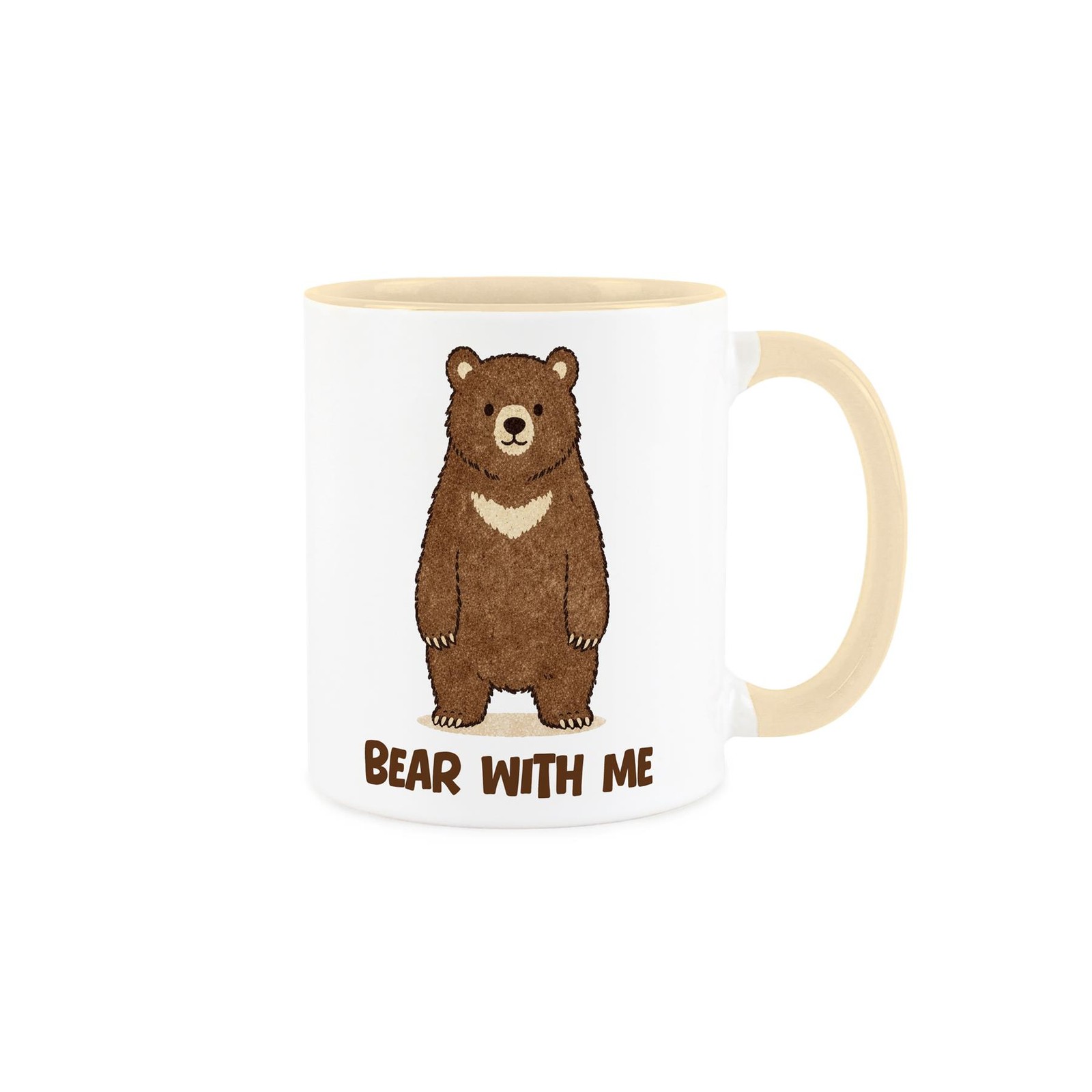 Bear with Me Novelty Mug - Brown Bear Tea/Coffee Beige Ceramic Cup Gift