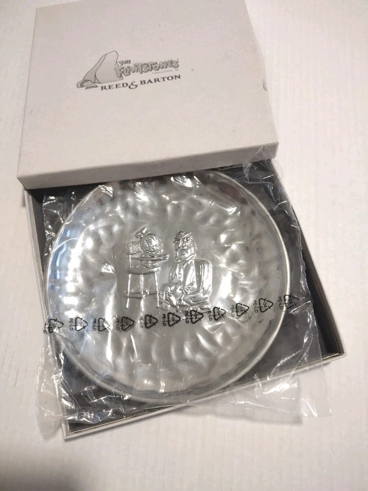 "Reed & Barton Hanna Barbera 1994 Picapiedra Fred Pebbles placa de plata 7"" con caja" Foto 4 de 4