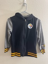 NFL PITTSBURGH STEELERS ZIP-UP SWEATSHIRT HOODIE KIDS SIZE 10-12
