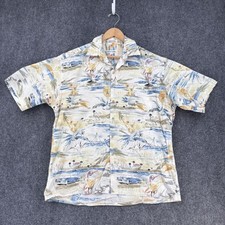 VTG Pierre Cardin Short Sleeve Button Up Hawaiian Shirt Men s L Vacation Retro